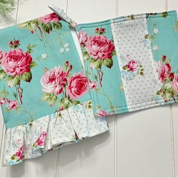 Shabby Chic Cottage Farmhouse Roses Decorative Tea Towel and Pot Holder Set - Picture 10 of 10